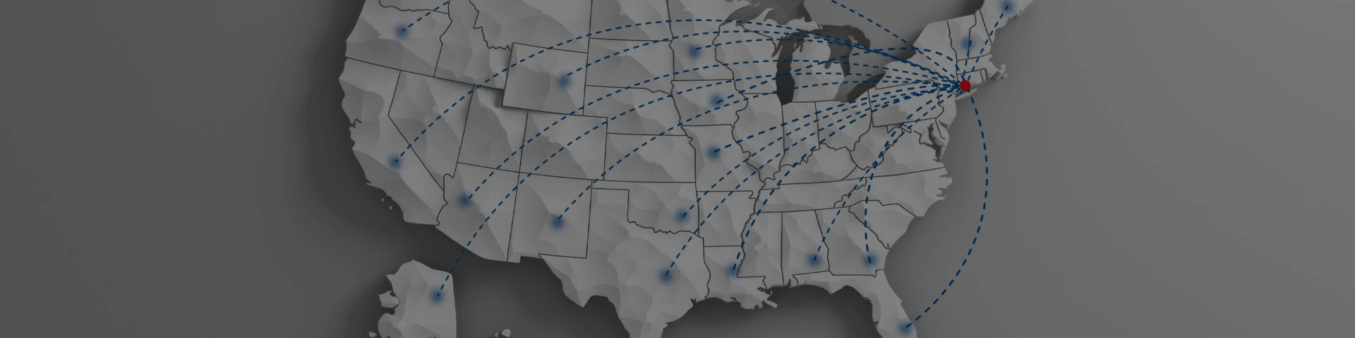 A grayscale map displays various global connection lines and highlighted nodes across continents.